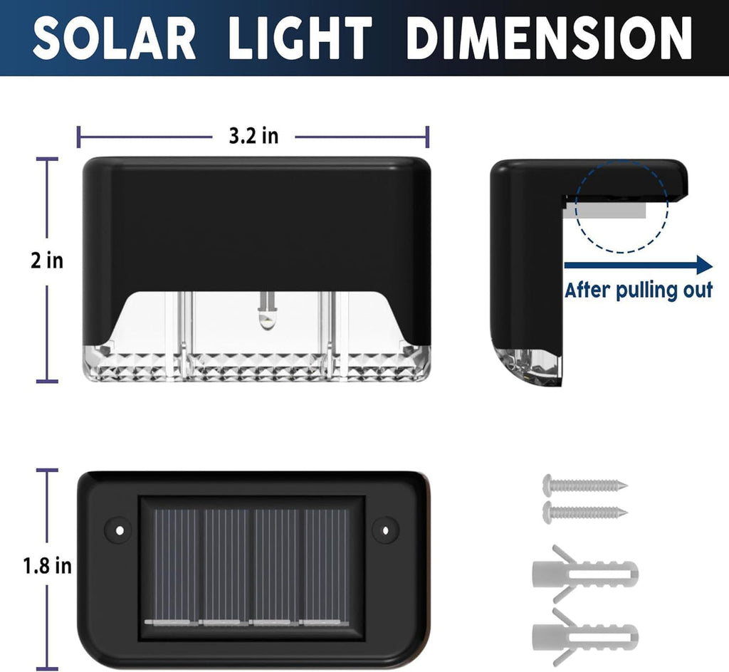 Waterproof LED Solar Powered Deck Stair Outdoor Light (Pack of 2)