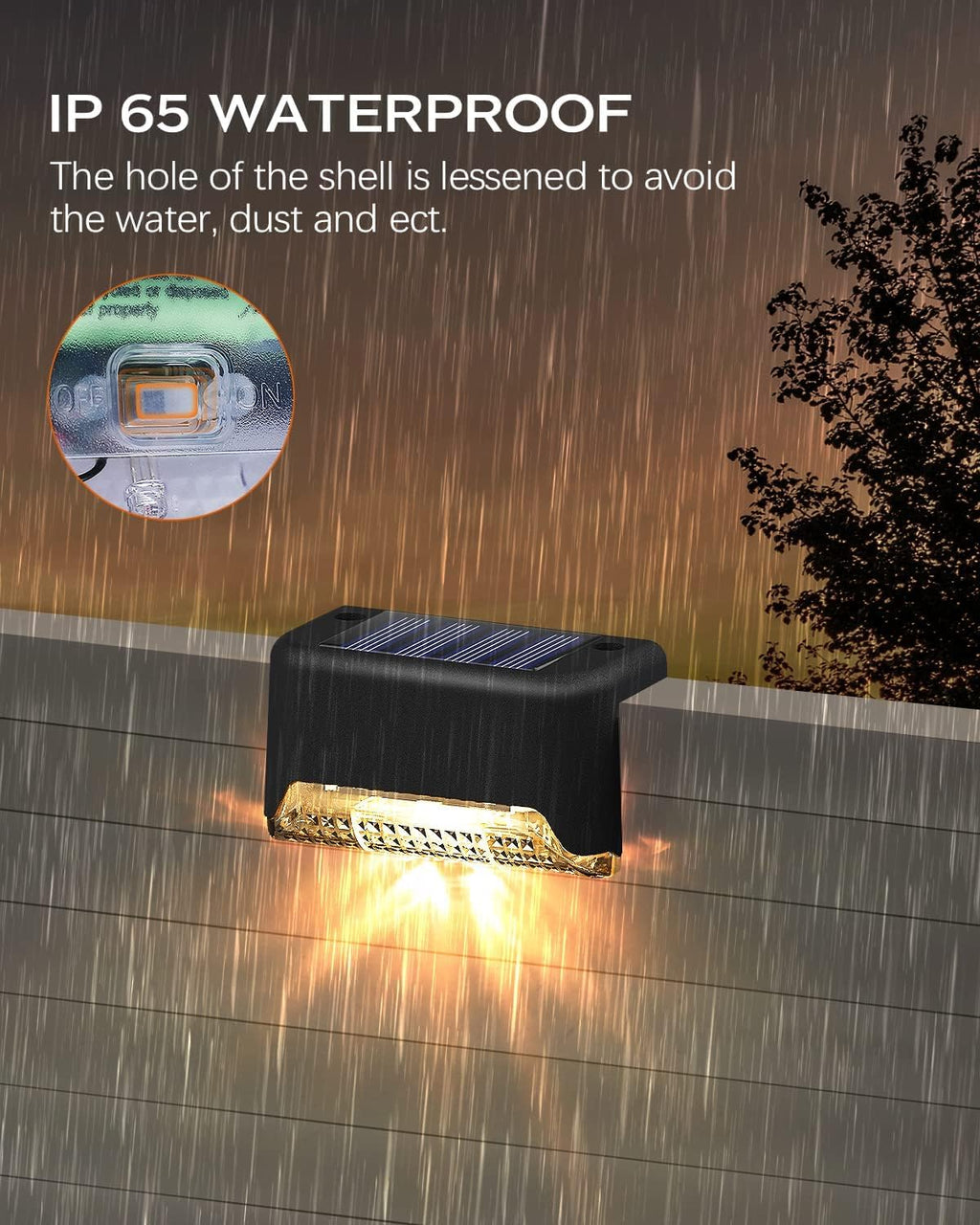 Waterproof LED Solar Powered Deck Stair Outdoor Light (Pack of 2)