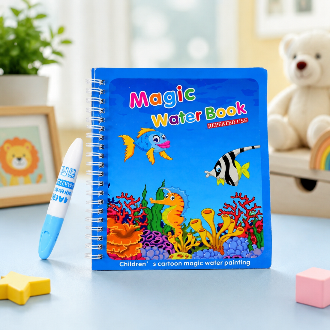 Magic Water Coloring Book – Reusable Mess-Free Fun for Kids (Pack of 4)