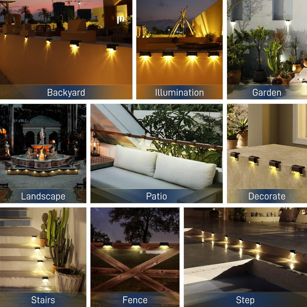Waterproof LED Solar Powered Deck Stair Outdoor Light (Pack of 2)