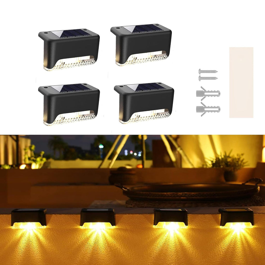 Waterproof LED Solar Powered Deck Stair Outdoor Light (Pack of 2)
